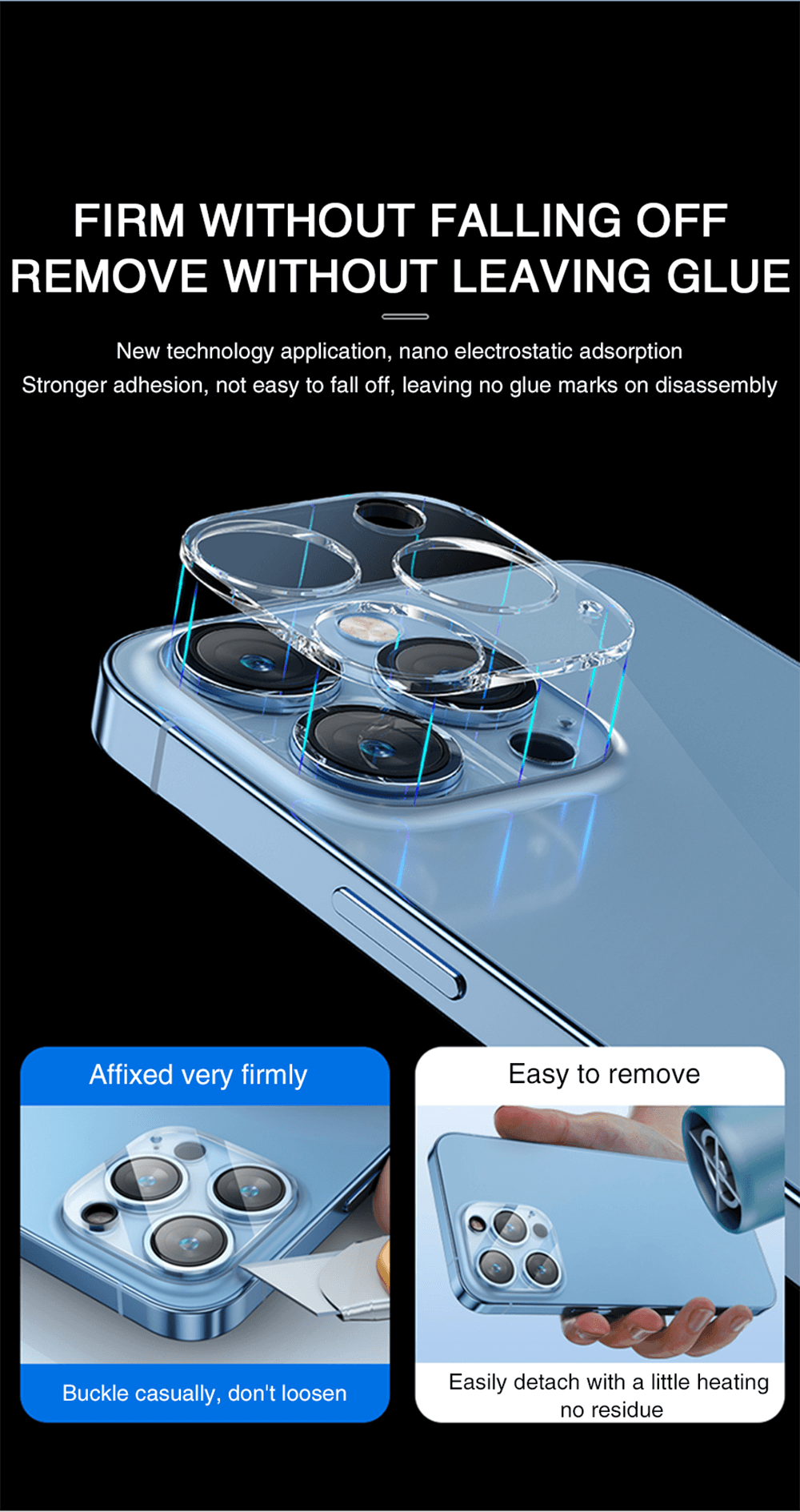 iPhone Camera Lens Protector | Tempered Glass | 4-Pack | iPhone 12, 13 & 14 Pro Max